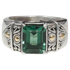 Anello di fidanzamento con smeraldo dello Zambia vintage da 3 carati, anello da cocktail con smeraldo Art Deco