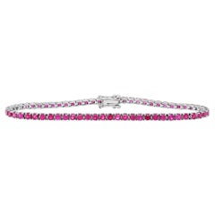 3 carati di rubino rosso vivo sangue di piccione Bracciale tennis classico 18 carati