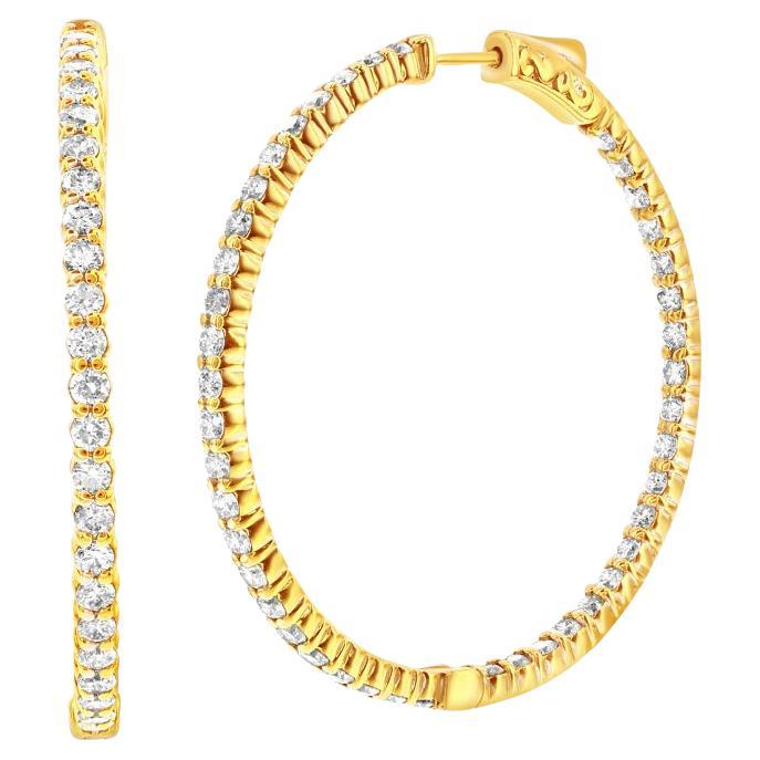 3 Carat Yellow Thin Hoops 1 1/2 Inch