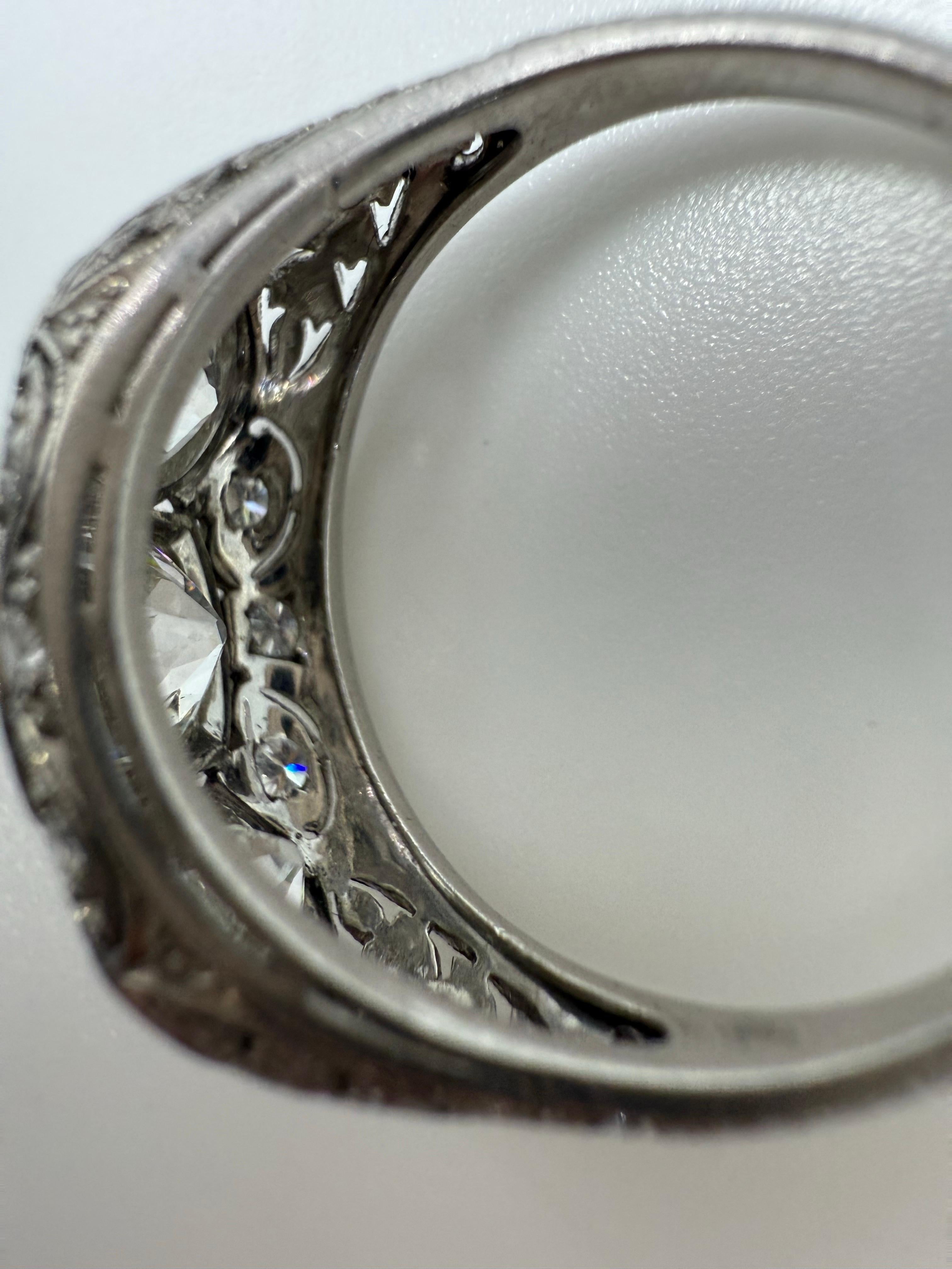 3 carats Bague diamant antique en platine année inconnue Unisexe en vente