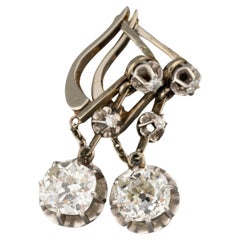 3 Karat Diamanten Antike Belle Epoque-Ohrringe