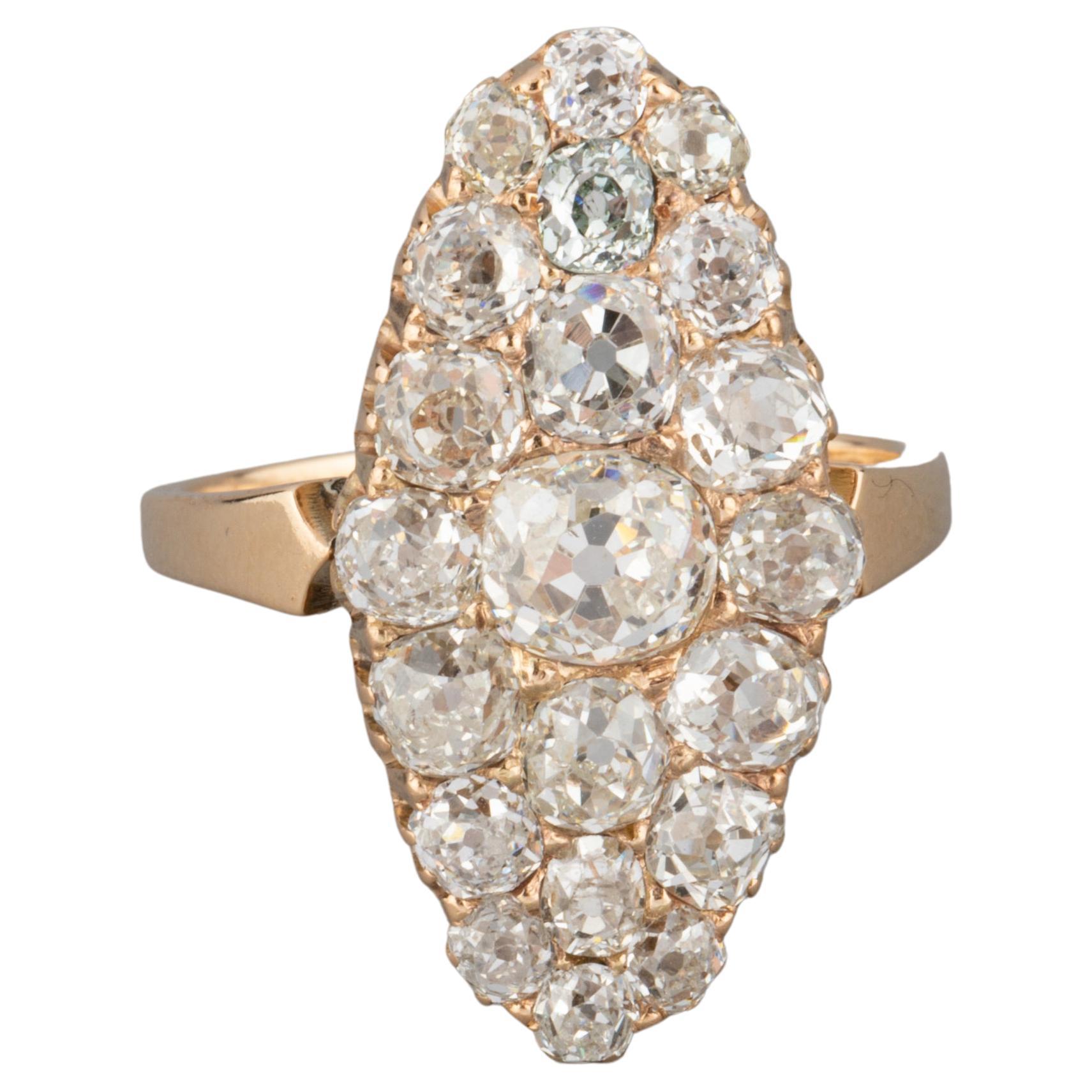 3 Carats Diamonds Antique Marquise Ring For Sale