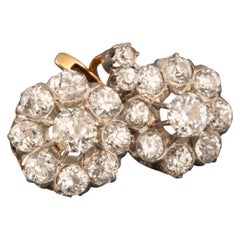 3 Carats Diamonds French Antique Earrings