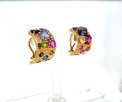 3 Carats Multicolored Sapphire Earrings