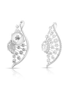 Pendientes de diamante blanco talla rosa natural de 3 quilates y diamante blanco redondo