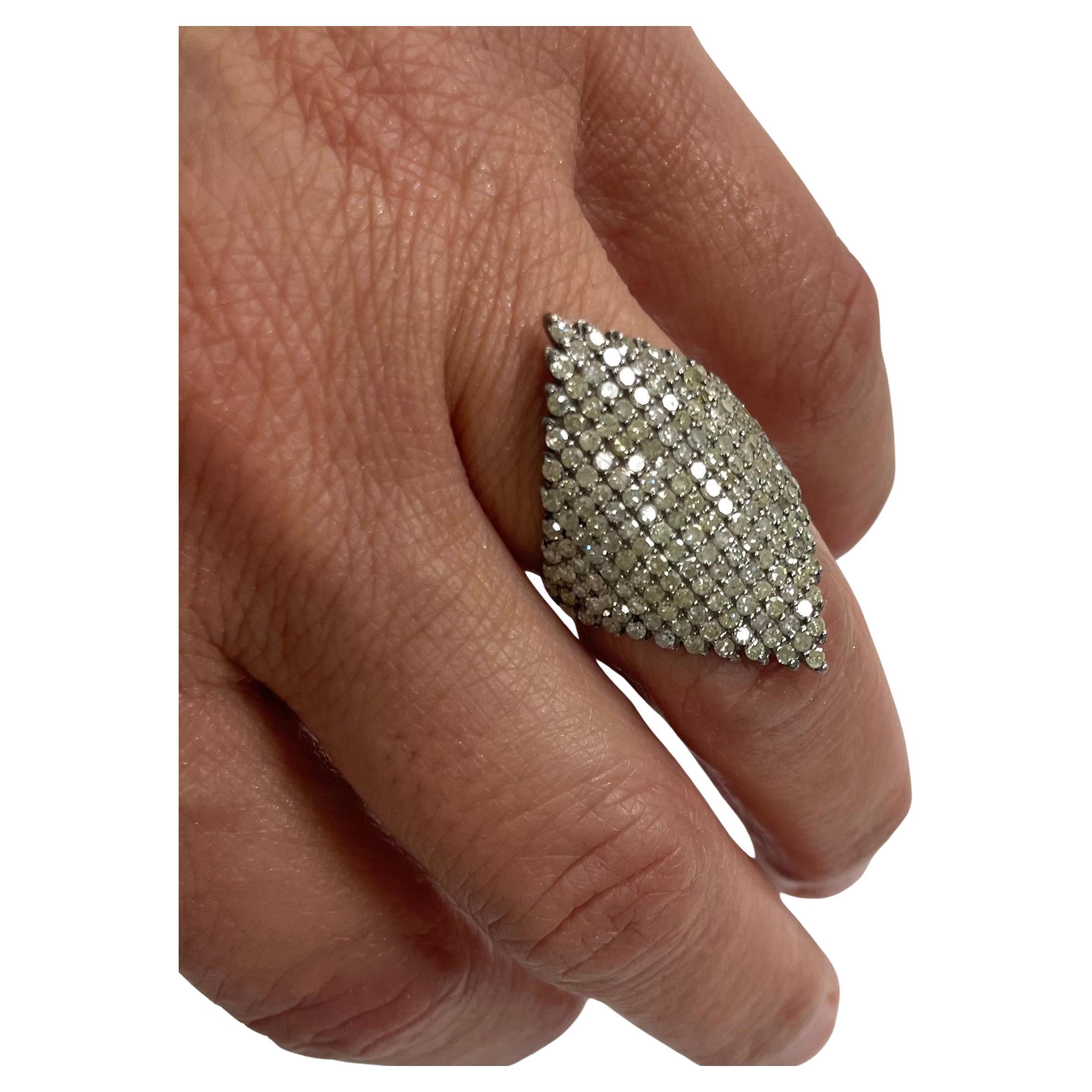 3 Carats Pave Diamond Paradizia Ring For Sale 1