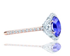 3 Carat Sapphire and Diamond Three-Stone Ring Rose and White Gold