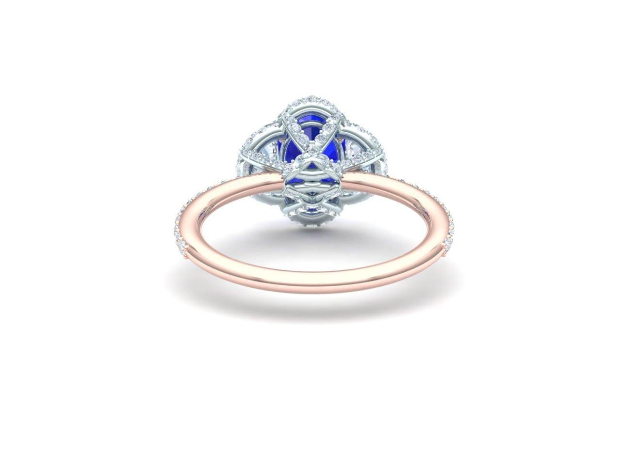 3 carat sapphire and diamond ring