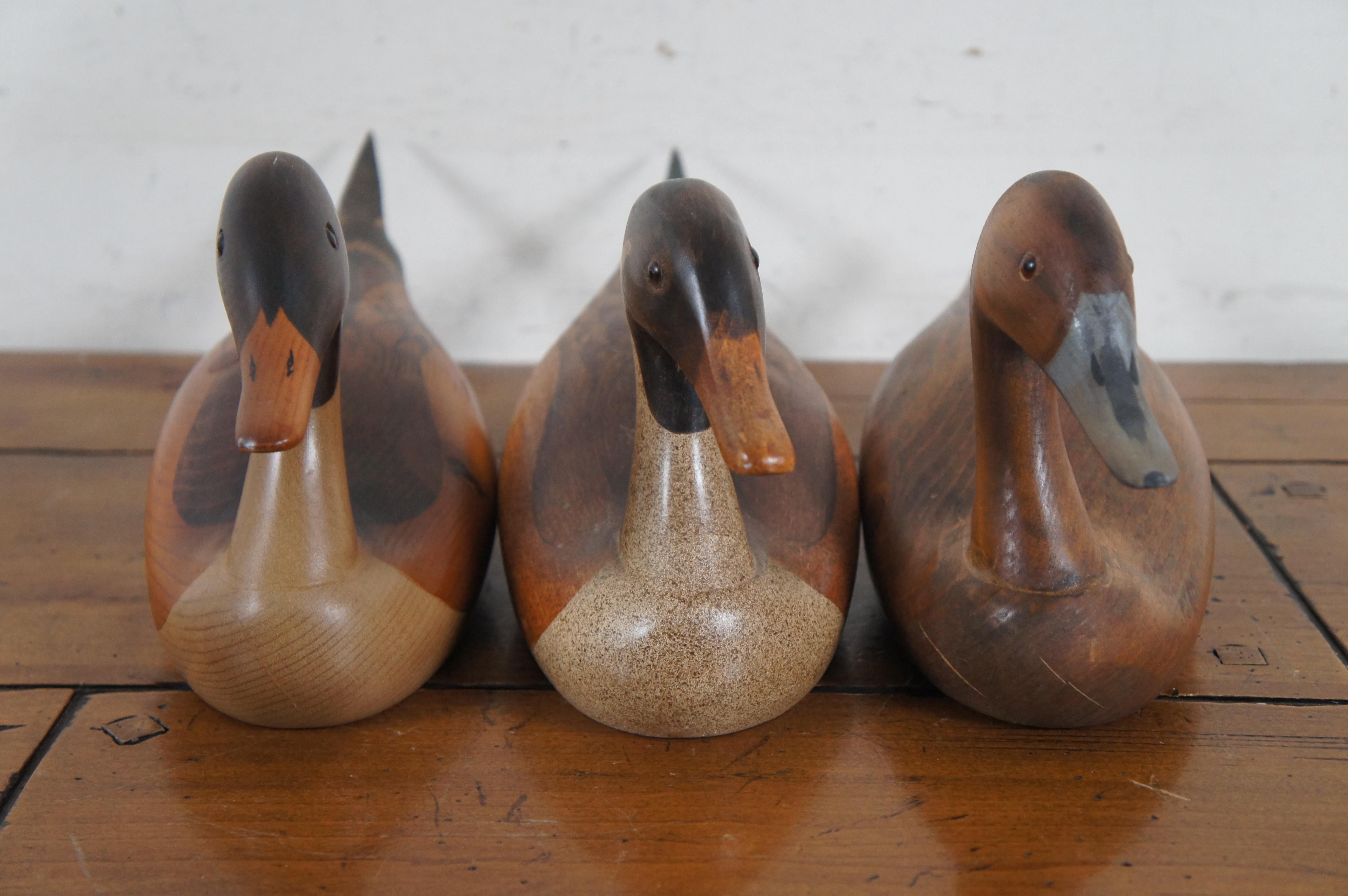 3 décors de canards Drake sculptés Big Sky Carvers Craig Fellows DA Callaway 19