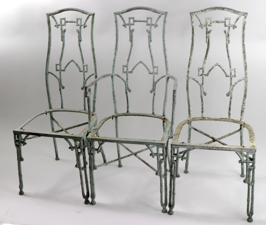 3 Cast Aluminum Lawn or Garden Chairs by Kessler For Sale 2