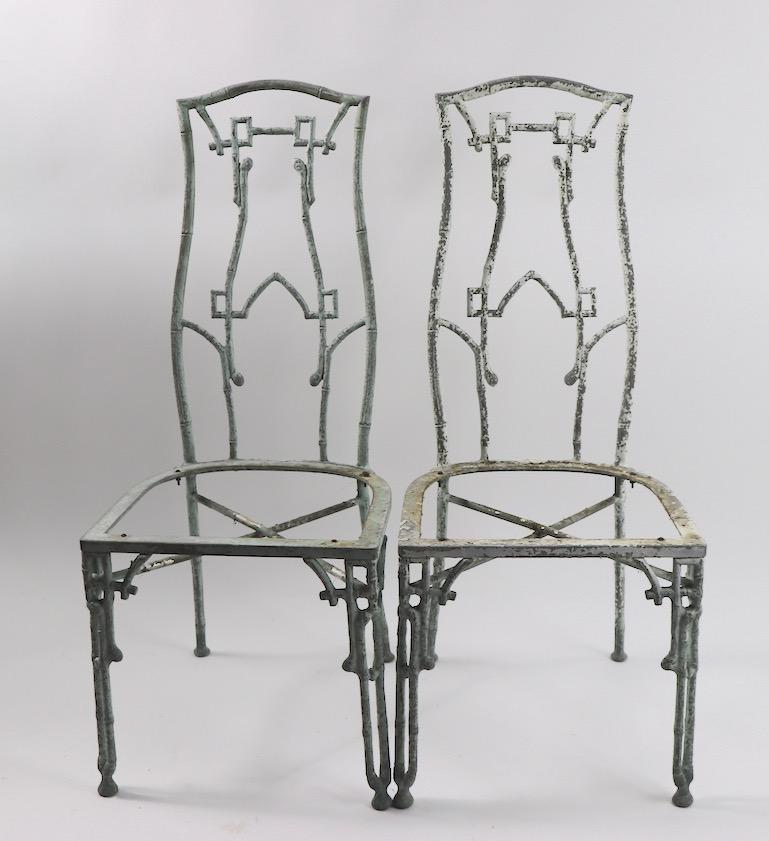 3 chaises de jardin ou de jardin en aluminium coulé de Kessler en vente 2