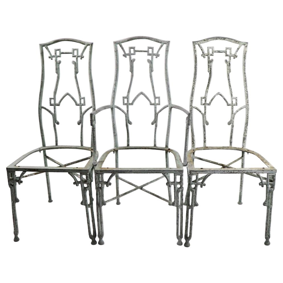 3 Cast Aluminum Lawn or Garden Chairs by Kessler For Sale