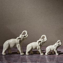 Ceramic Elephants by Anna-Lisa Thomson, Swedish Design, 1930s, 20.5" W