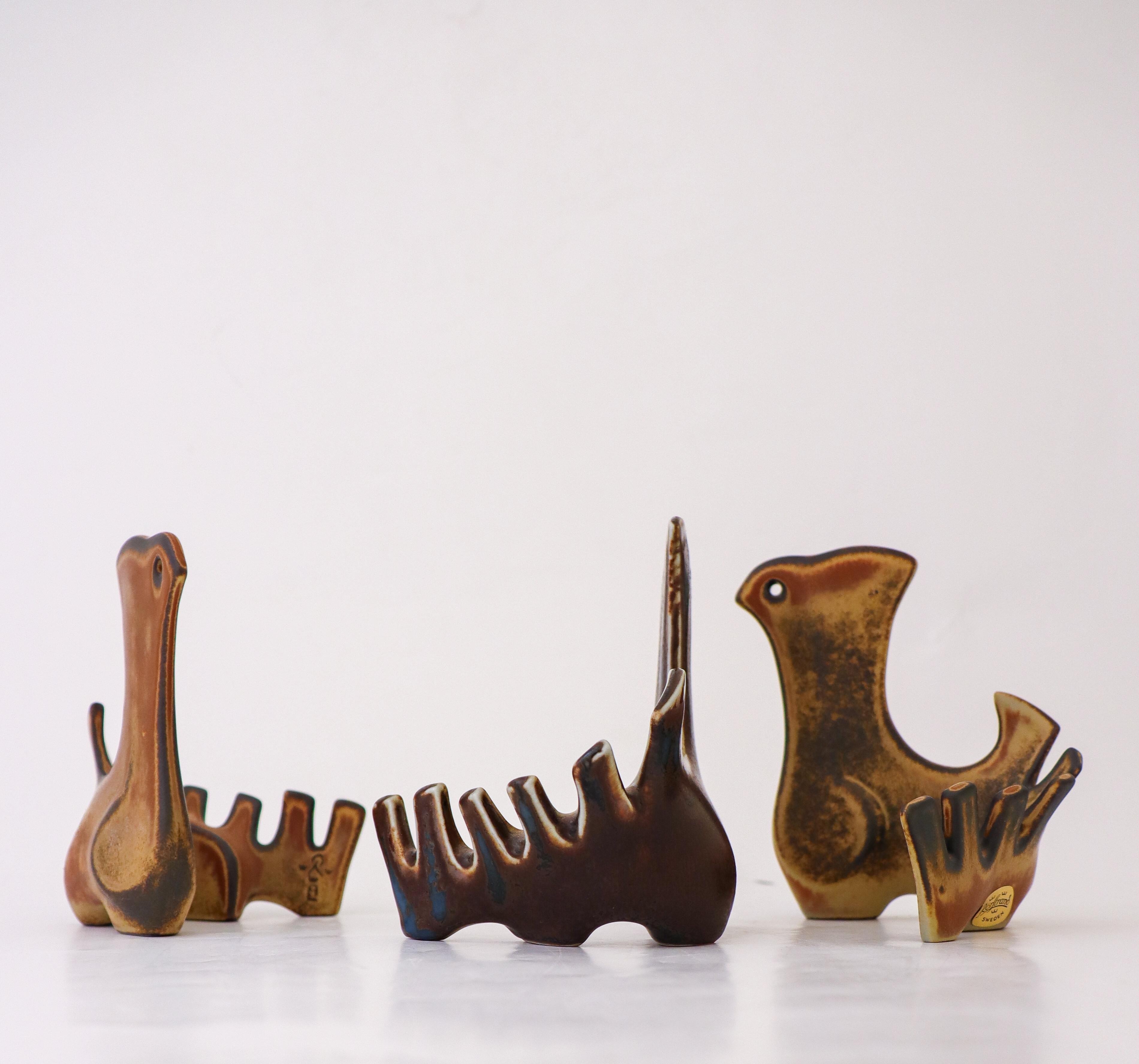 3 Ceramic Sculpture, Bertil Lundgren, Rörstrand, Modern, 1970s For Sale 1