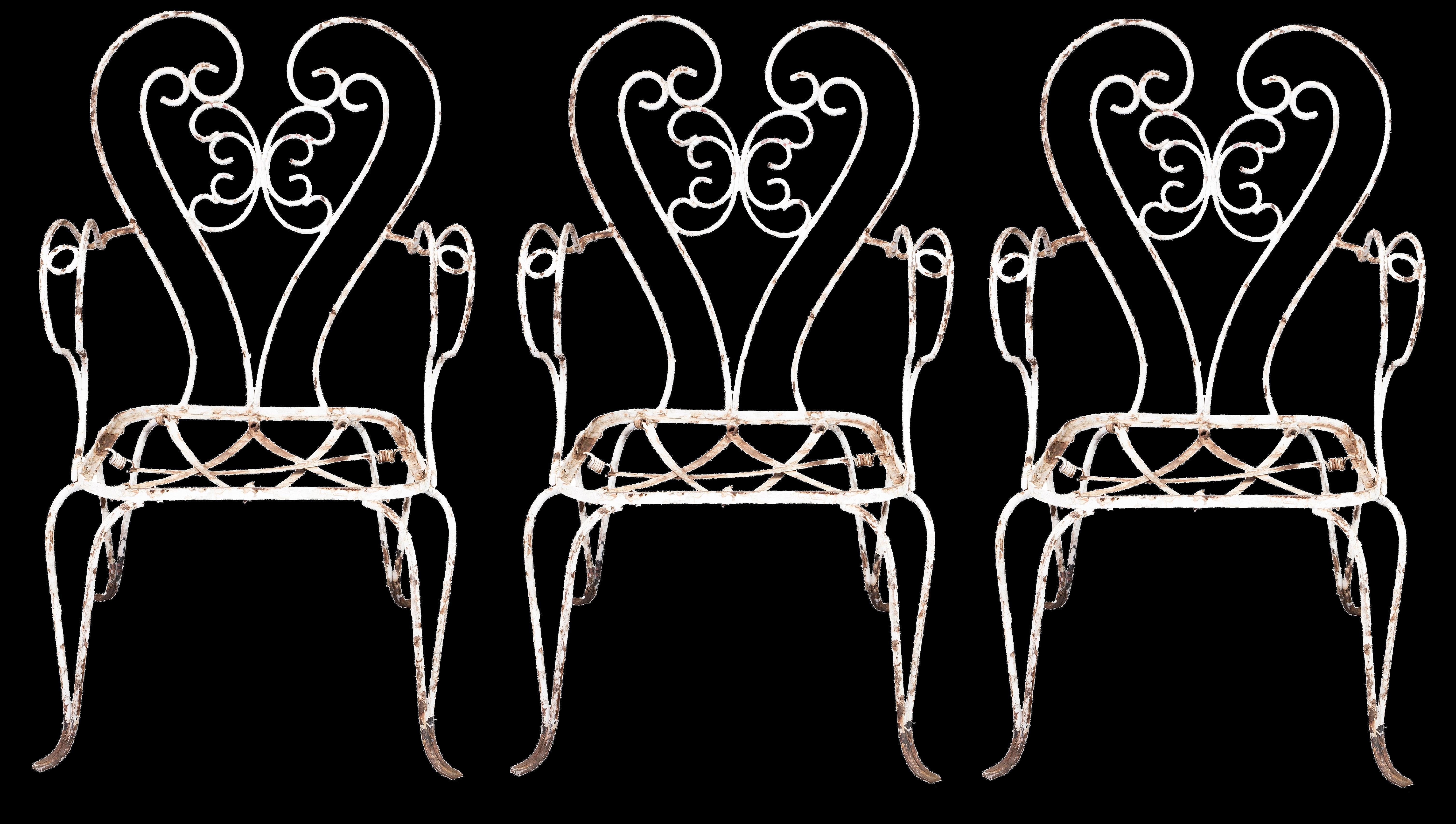 Art Deco 3 Chairs 1940, France For Sale
