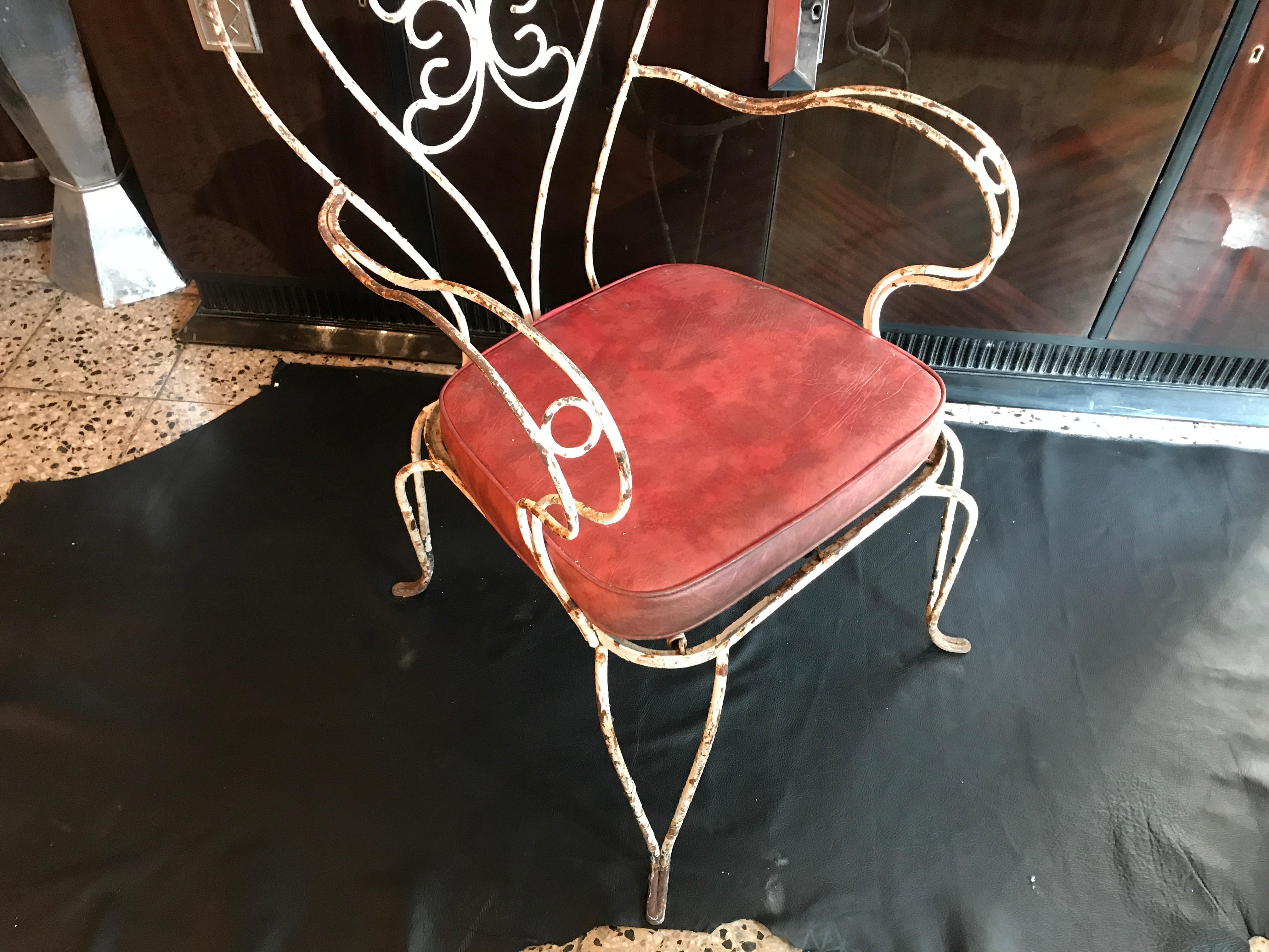 Iron 3 Chairs 1940, France For Sale