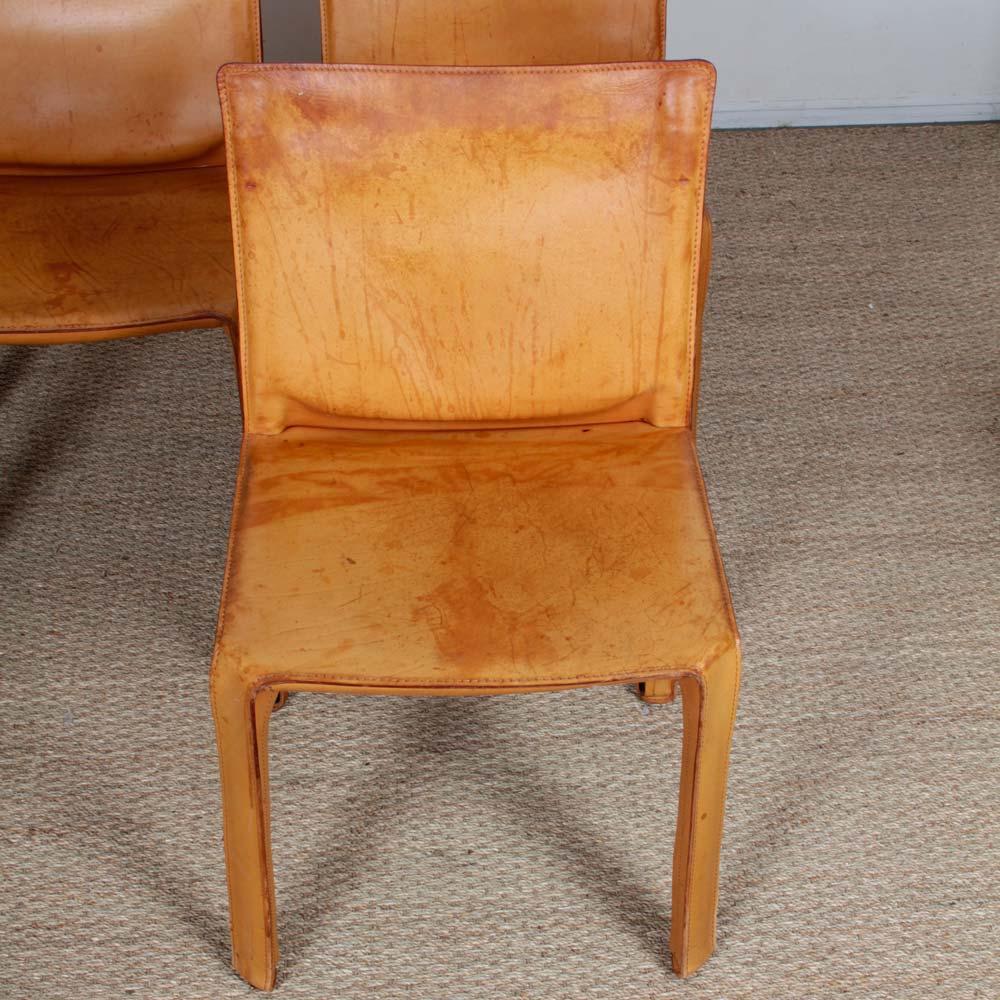 Italiano 3 chairs by Mario Bellini for Cassina, model CAB 412, 1970s in vendita