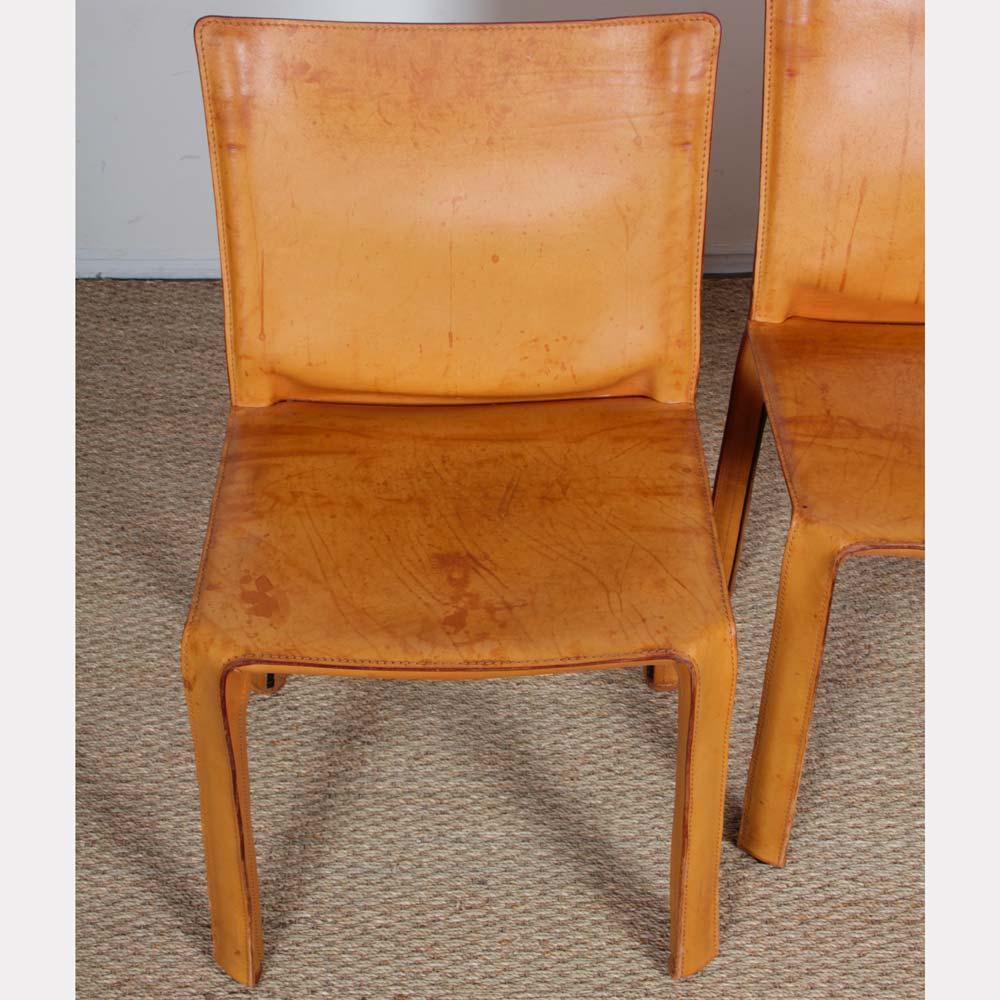 3 chairs by Mario Bellini for Cassina, model CAB 412, 1970s In condizioni buone in vendita a MONTESSON, FR