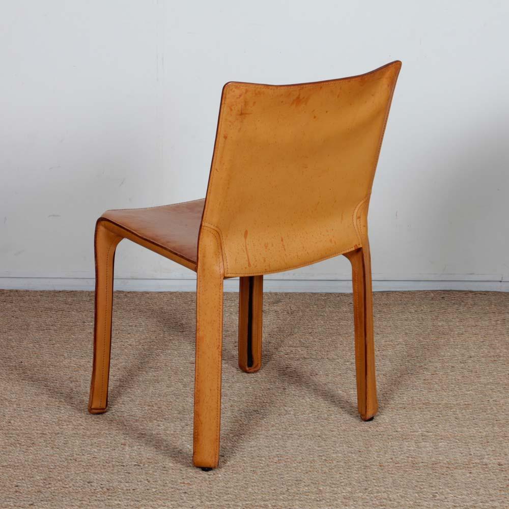 Pelle 3 chairs by Mario Bellini for Cassina, model CAB 412, 1970s in vendita