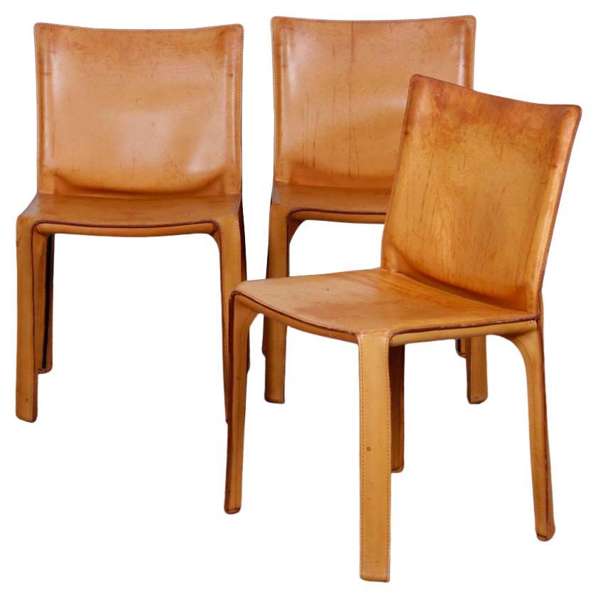 3 chairs by Mario Bellini for Cassina, model CAB 412, 1970s