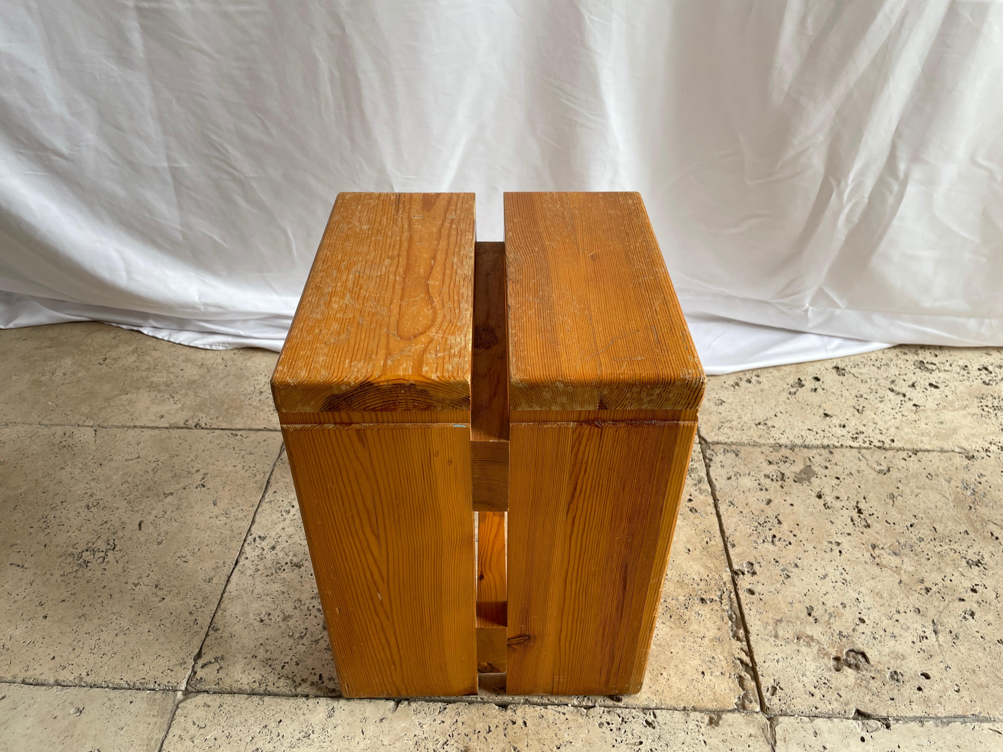 3 Charlotte Perriand Pinewood Stool for Les Arcs 1600, circa 1960, France 4