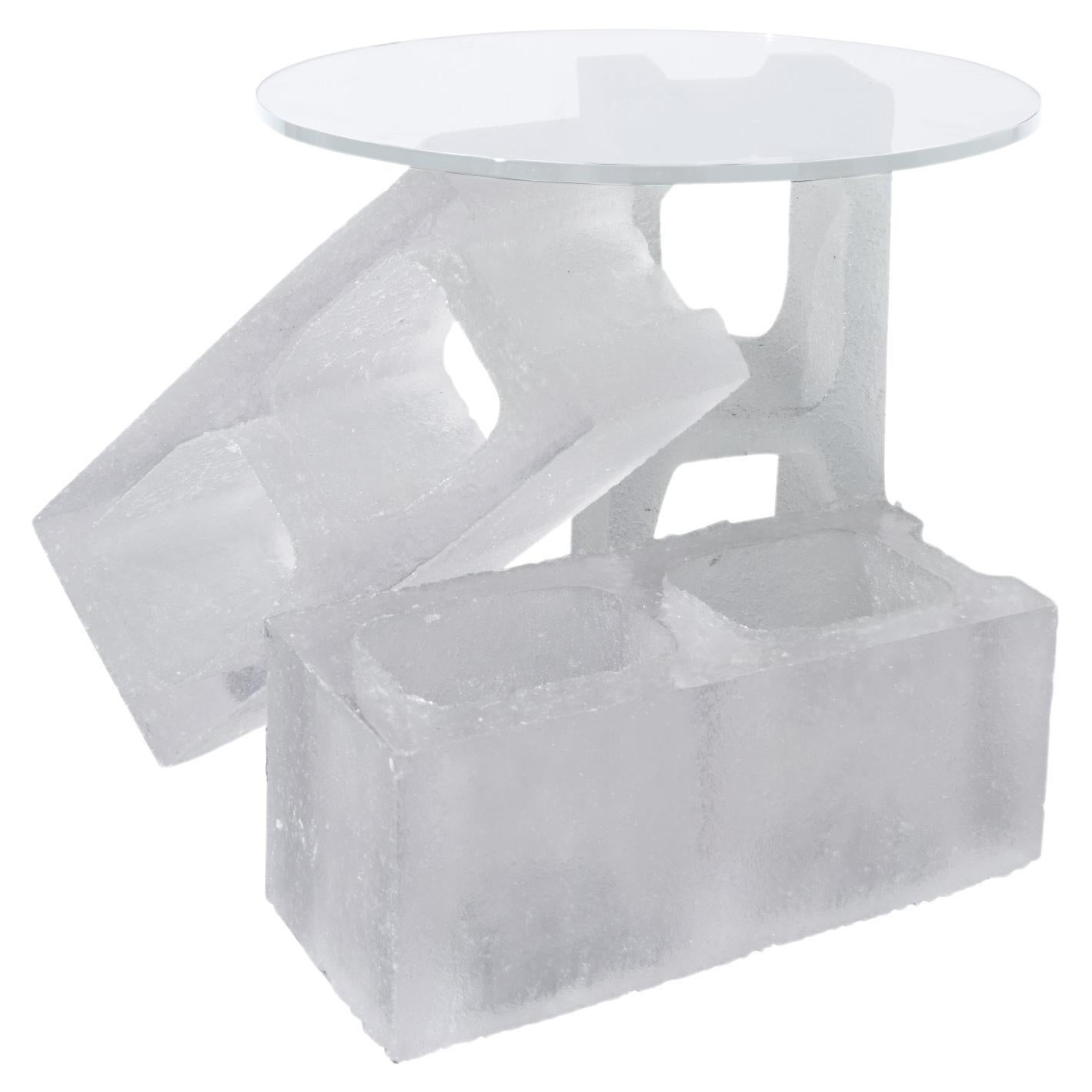 Table d'extrémité à 3 blocs de cidre, résine