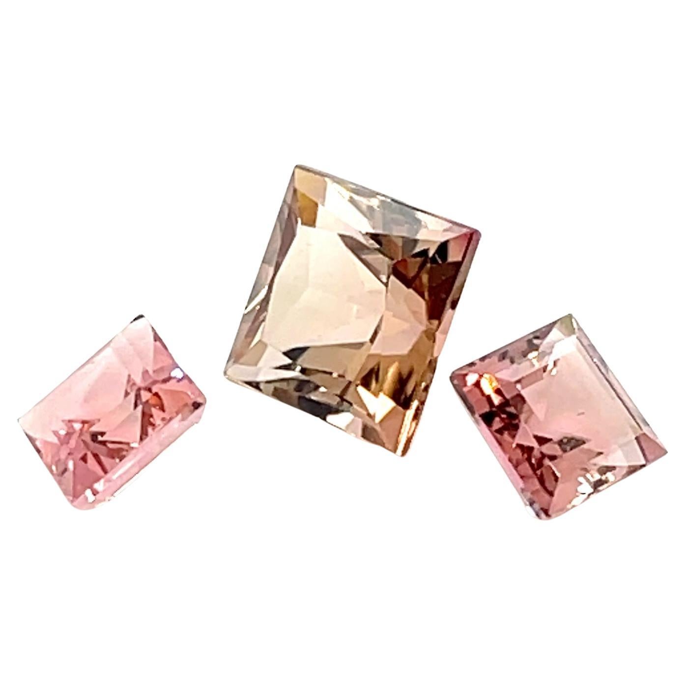3 Color Tourmaline Stones Cts 8.92
