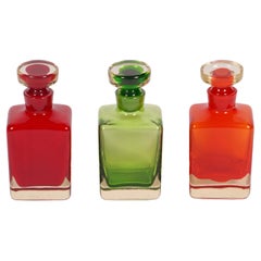 3 Colorful Murano Glass Decanters