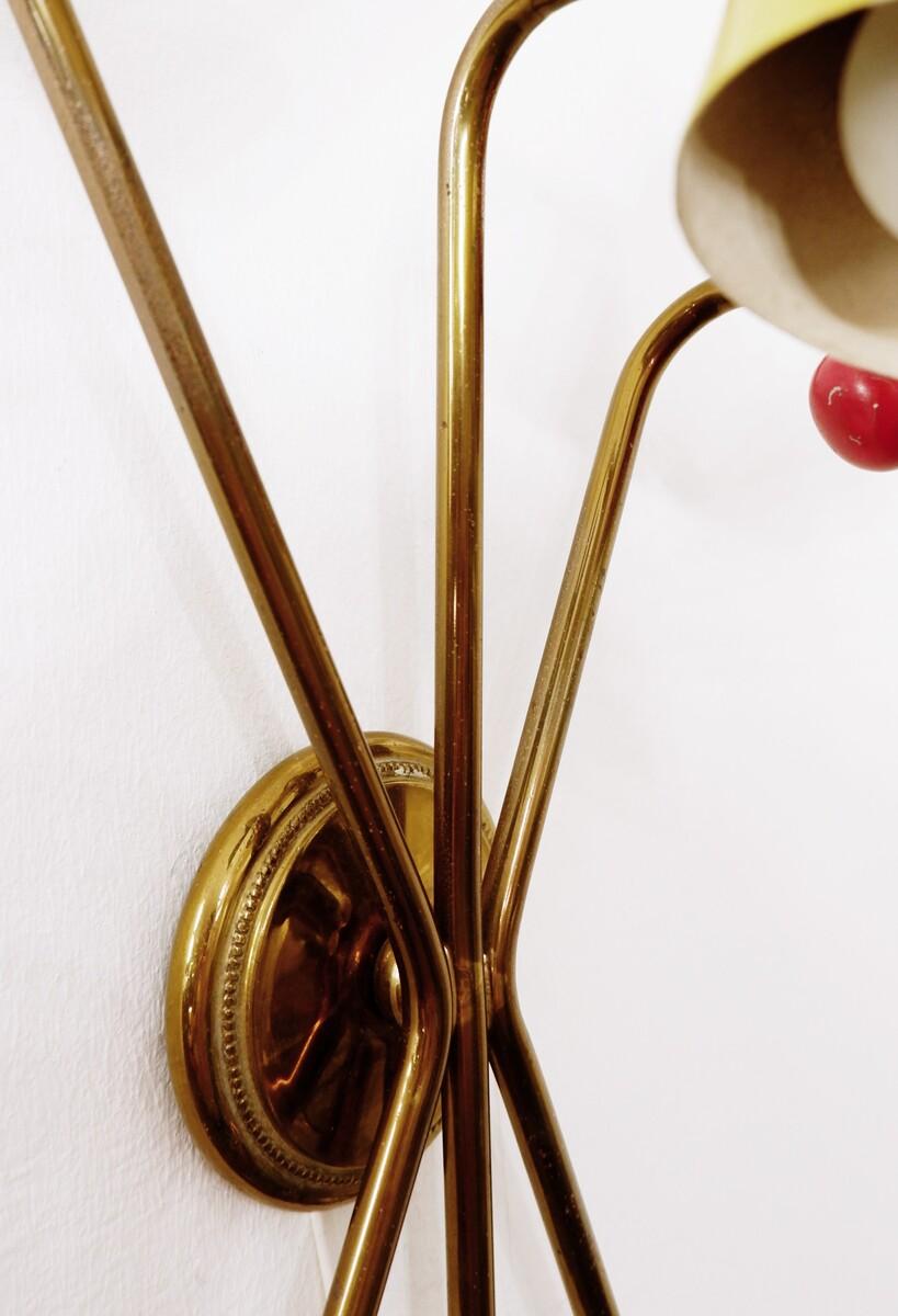 Lampada da parete francese a 3 coni, anni '50 3