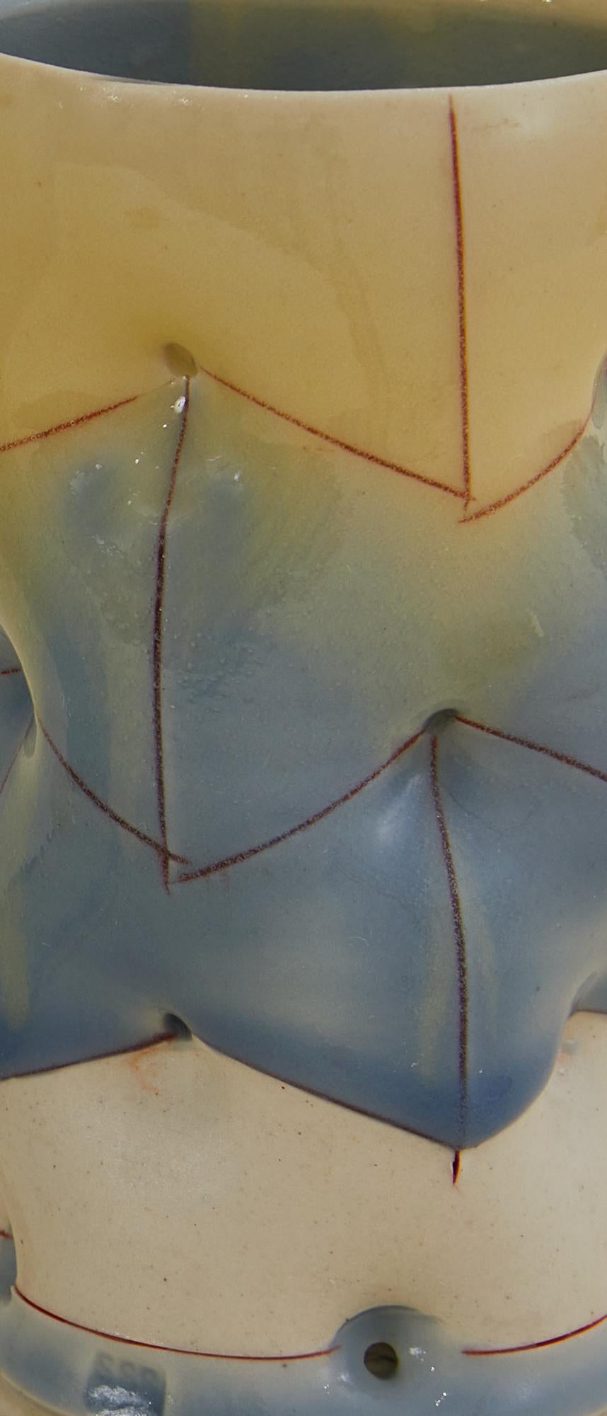 Americano 3 vasi biomorfi contemporanei in ceramica dell'artista Shawn Spangler in vendita