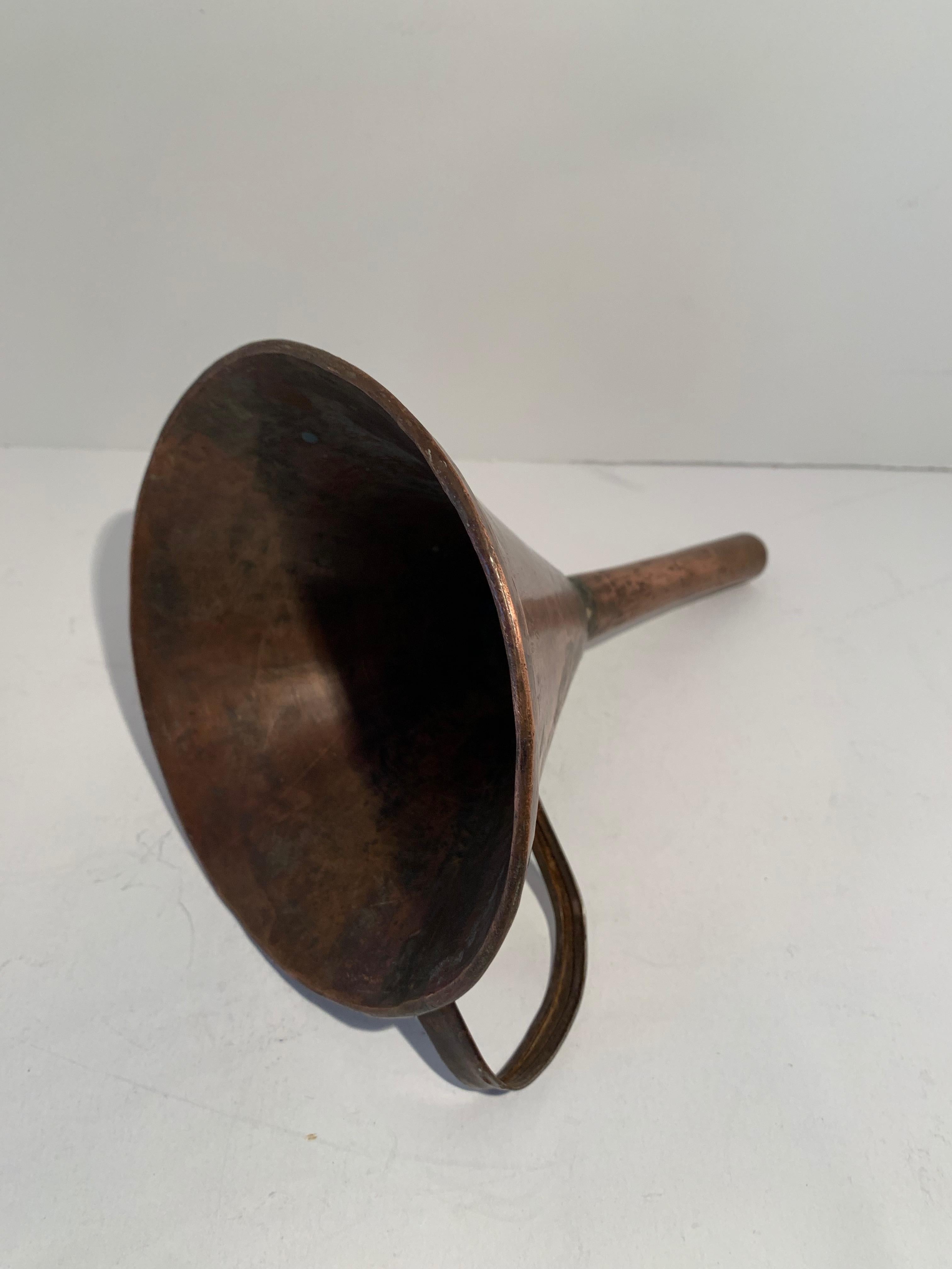 Country Set of Three Copper Moonshine Funnels For Sale
