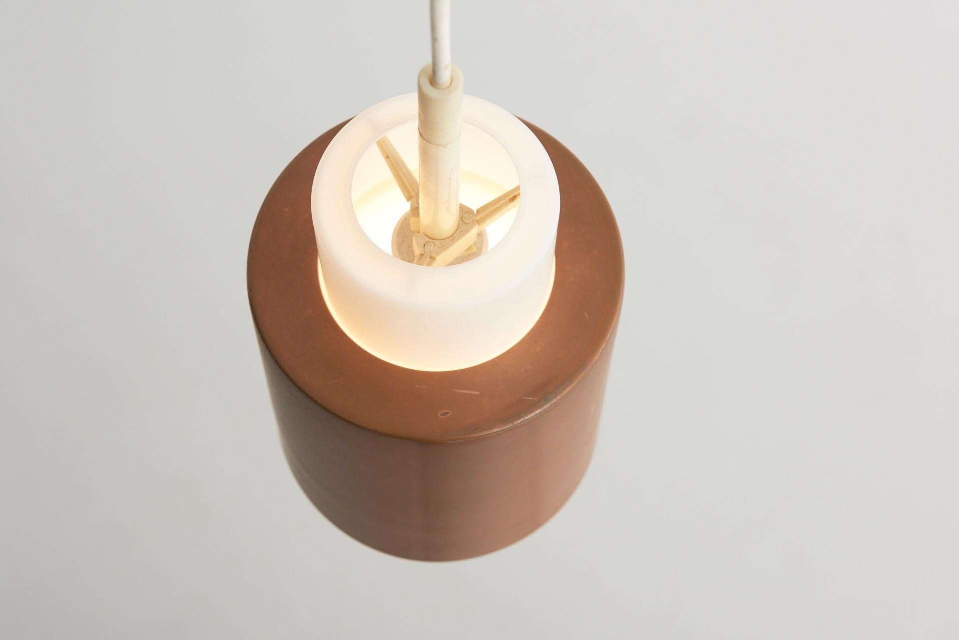Mid-20th Century 3 Copper Pendant Lamps, 1960s