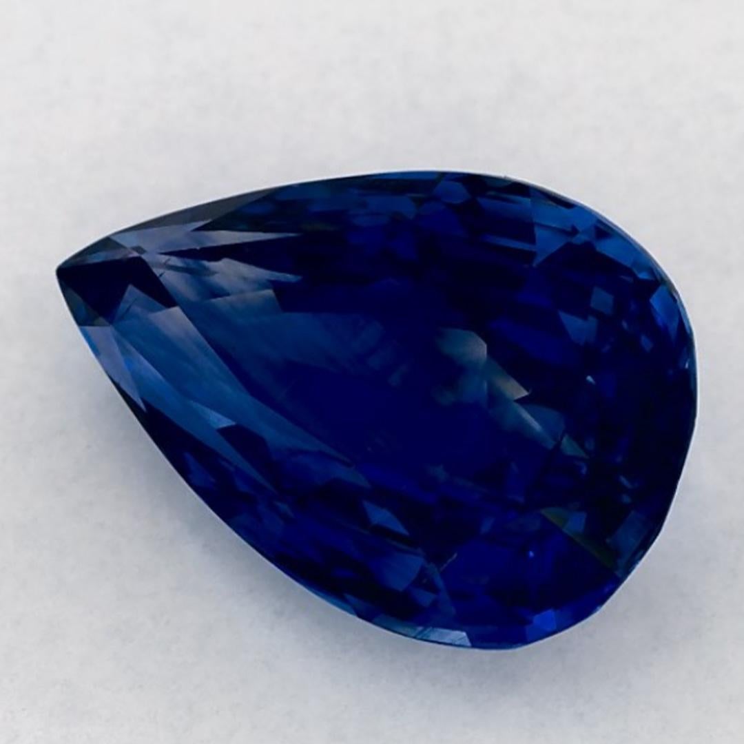 Taille poire 3 Ct Blue Sapphire Pear Loose Gemstone en vente