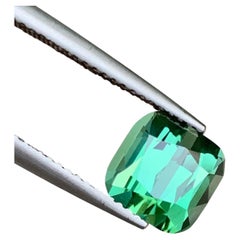 3 Ct Bluish Green Natural Square Cushion Cut Tourmaline Gemstone for Jewelry 8mm