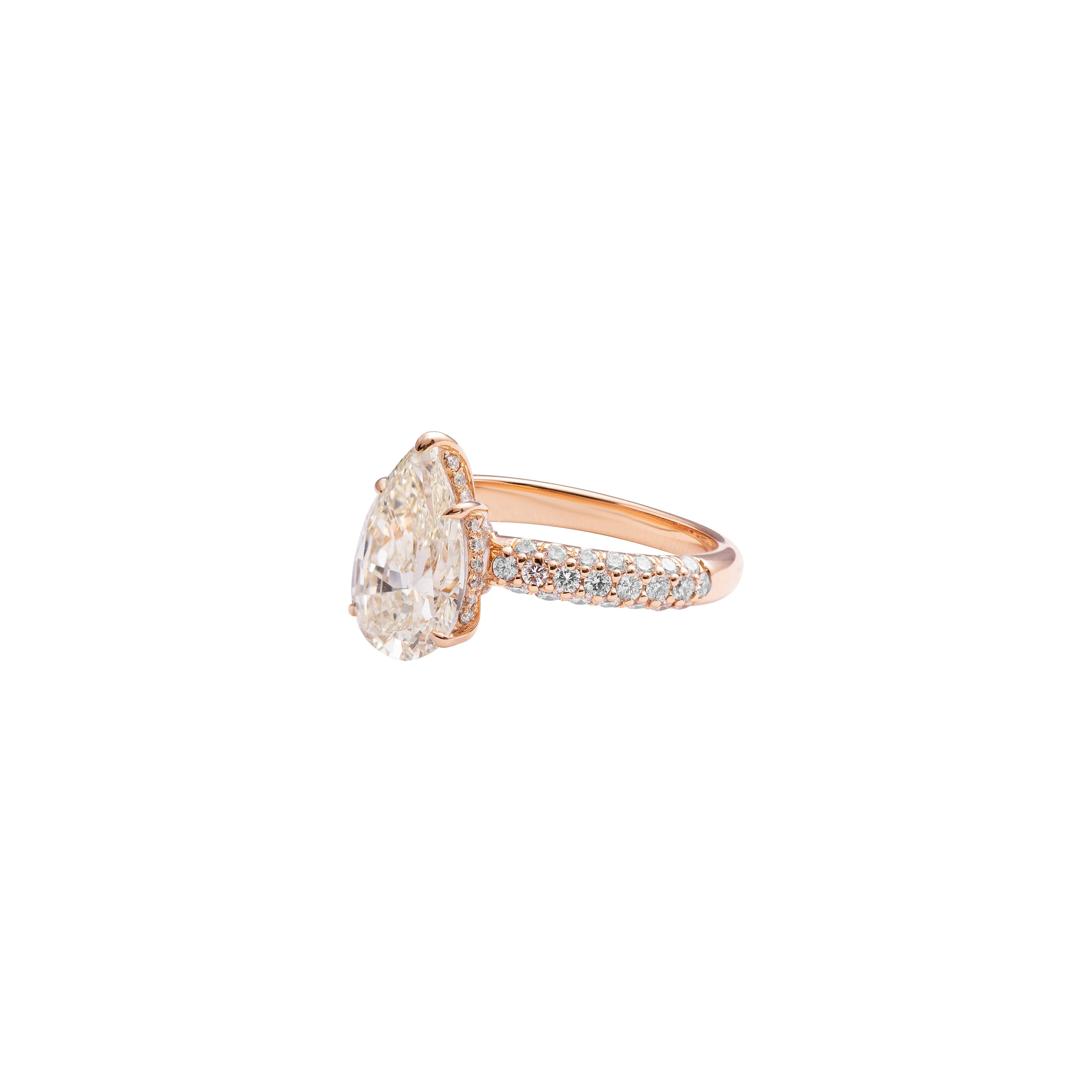 A stunning 18 Karat Rose Gold Solitaire Engagement Ring. Designed for that special proposal. 


18 Karat Gold - 3.614gms
Round Diamonds - 78/0.83cts
Pear Shape Solitaire - 1/3.00cts

Ring Size : US 7