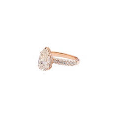 3 Carat K VVS1 HRD Certified 18 Karat Rose Gold Solitaire Engagement Ring
