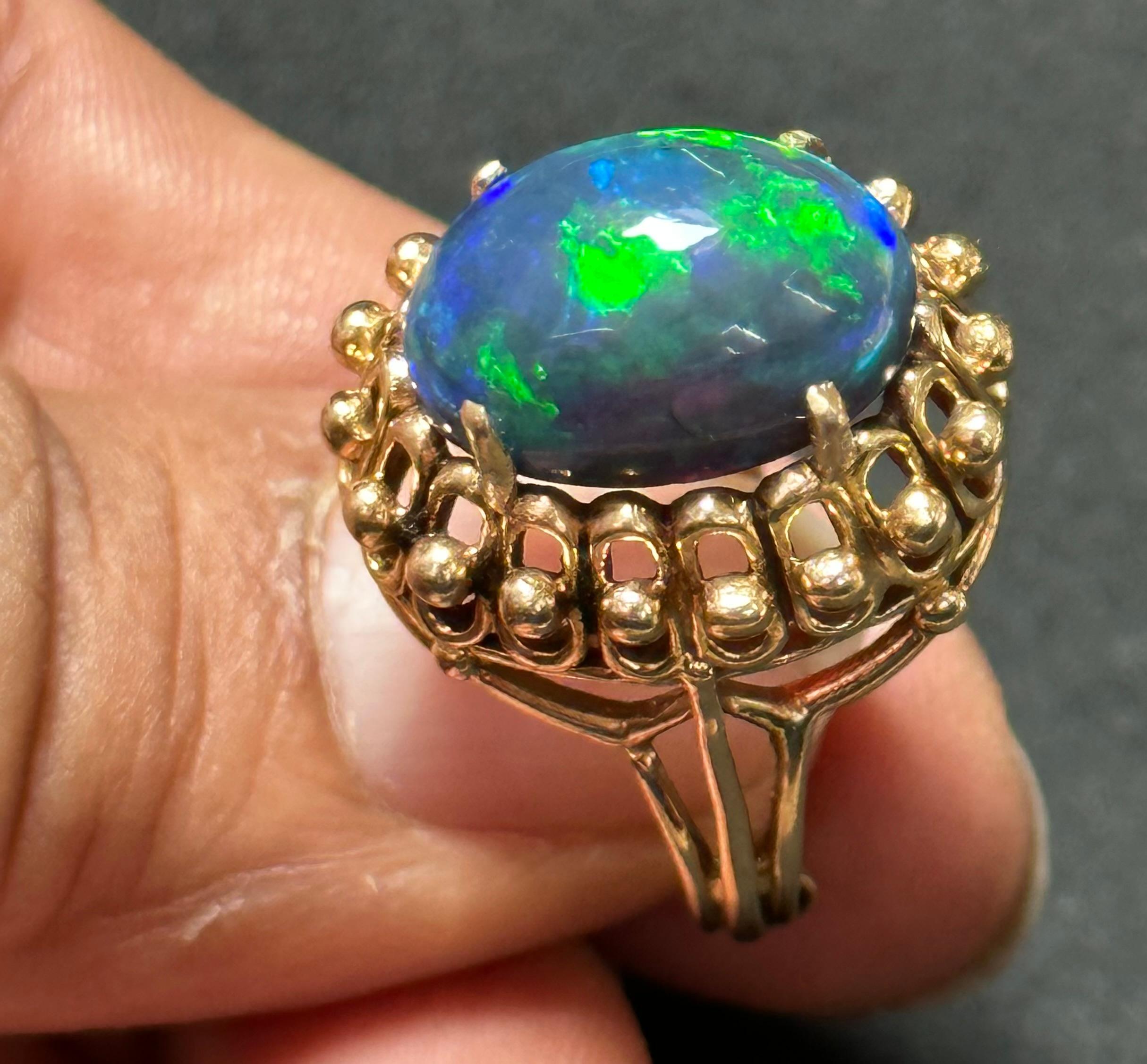 vintage black opal ring