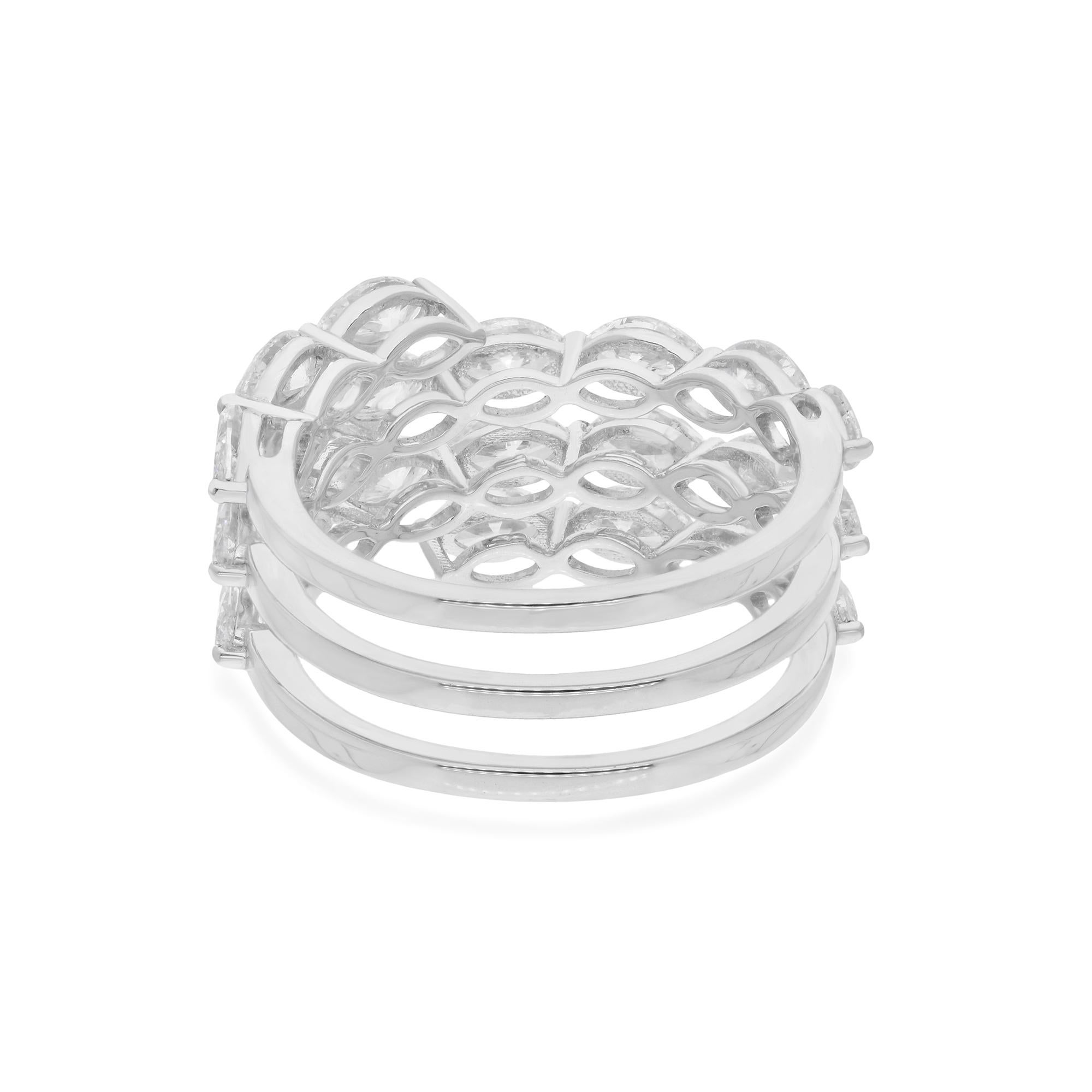 in vendita:  Anello a spirale con diamanti taglio marquise da 3 carati SI/H Gioielli bianchi 14 carati 5