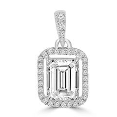 3 cts emerald cut Moissanite pendant 925 sterling Silver Wedding Gift