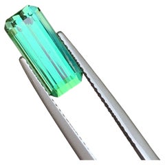 3 Cts Natural Mint Green Emerald Cut Tourmaline Gemstone for Jewellery 13 mm