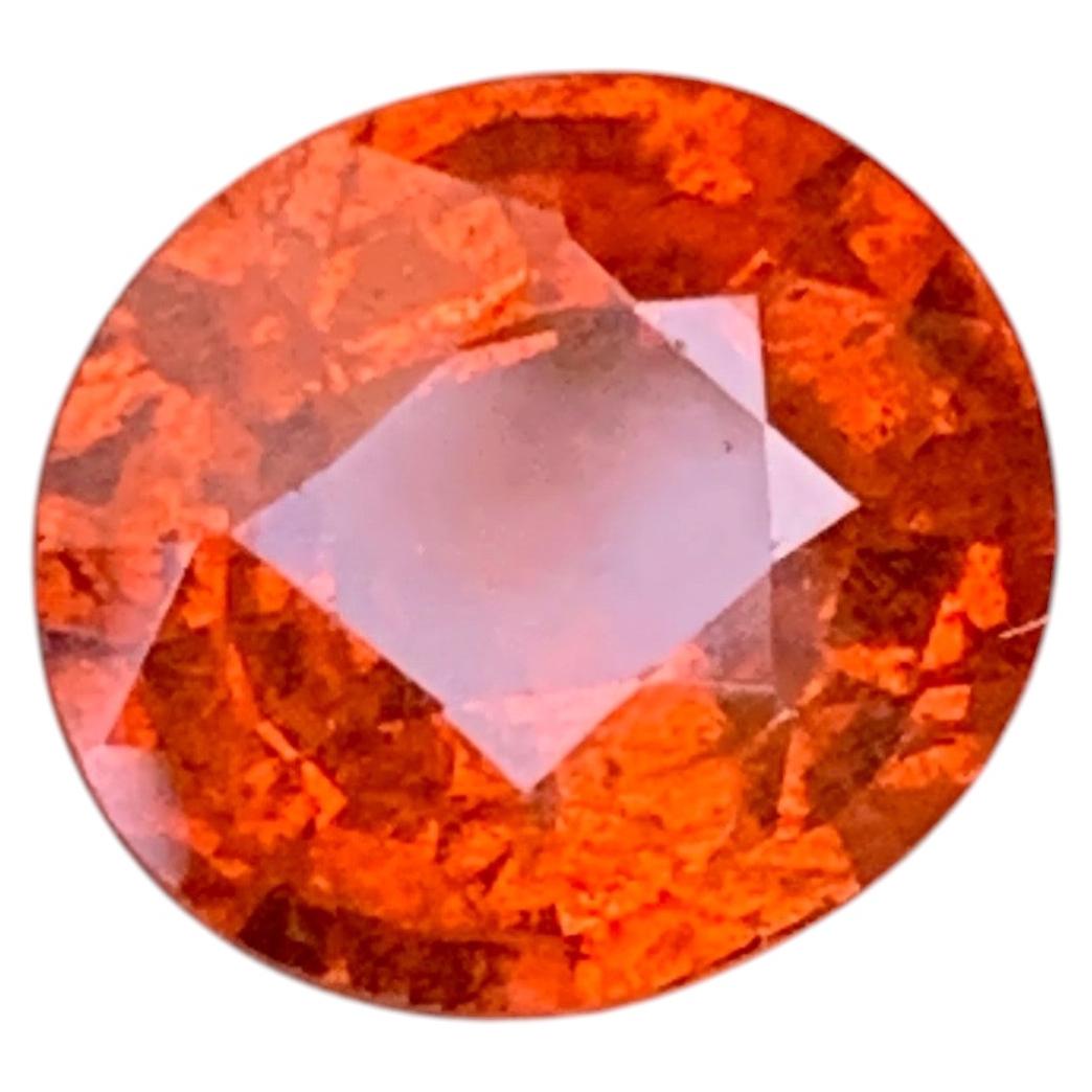 Pietra preziosa di granato spessartite color mandarino "Fanta", forma ovale, 3 carati, per gioielli