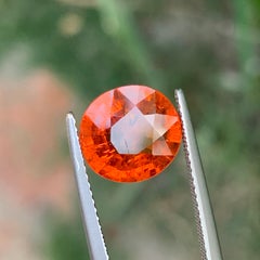 3 Cts Round Shape Mandarin Fanta Color Spessartite Garnet Gemstone for Jewellery