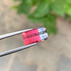 3 Cts Tricolor Tourmaline Neon Pink Sky Blue Lavender Shades Collector Gemstone