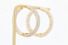 3 CTW Diamond Hoop Earrings in 14k Yellow Gold