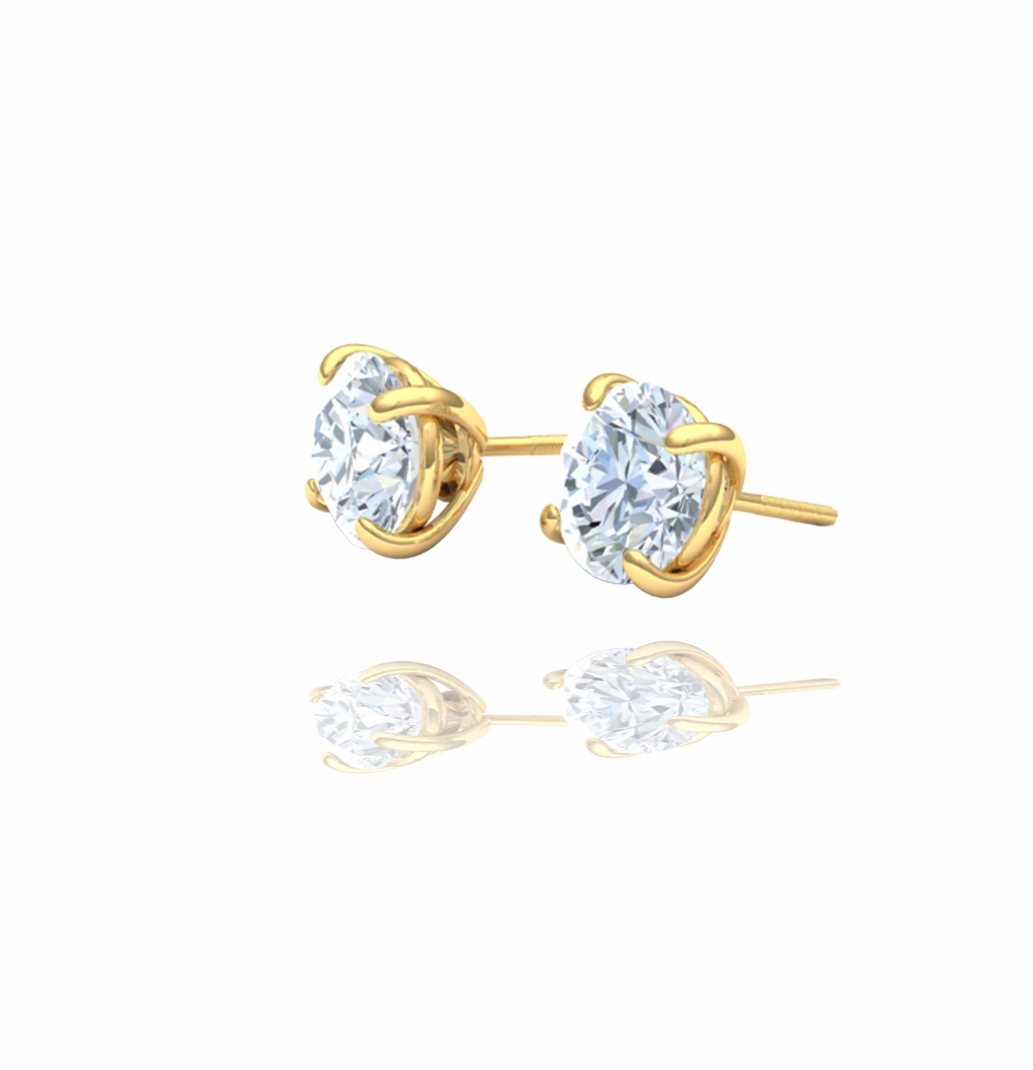 This classic 3ctw diamond stud earrings have everything for the person looking for an everyday pair of earrings and jewelry.   These earrings have a 1.5 carat in each head and the diamonds have a color and clarity of F-G SI.  The total diamond carat
