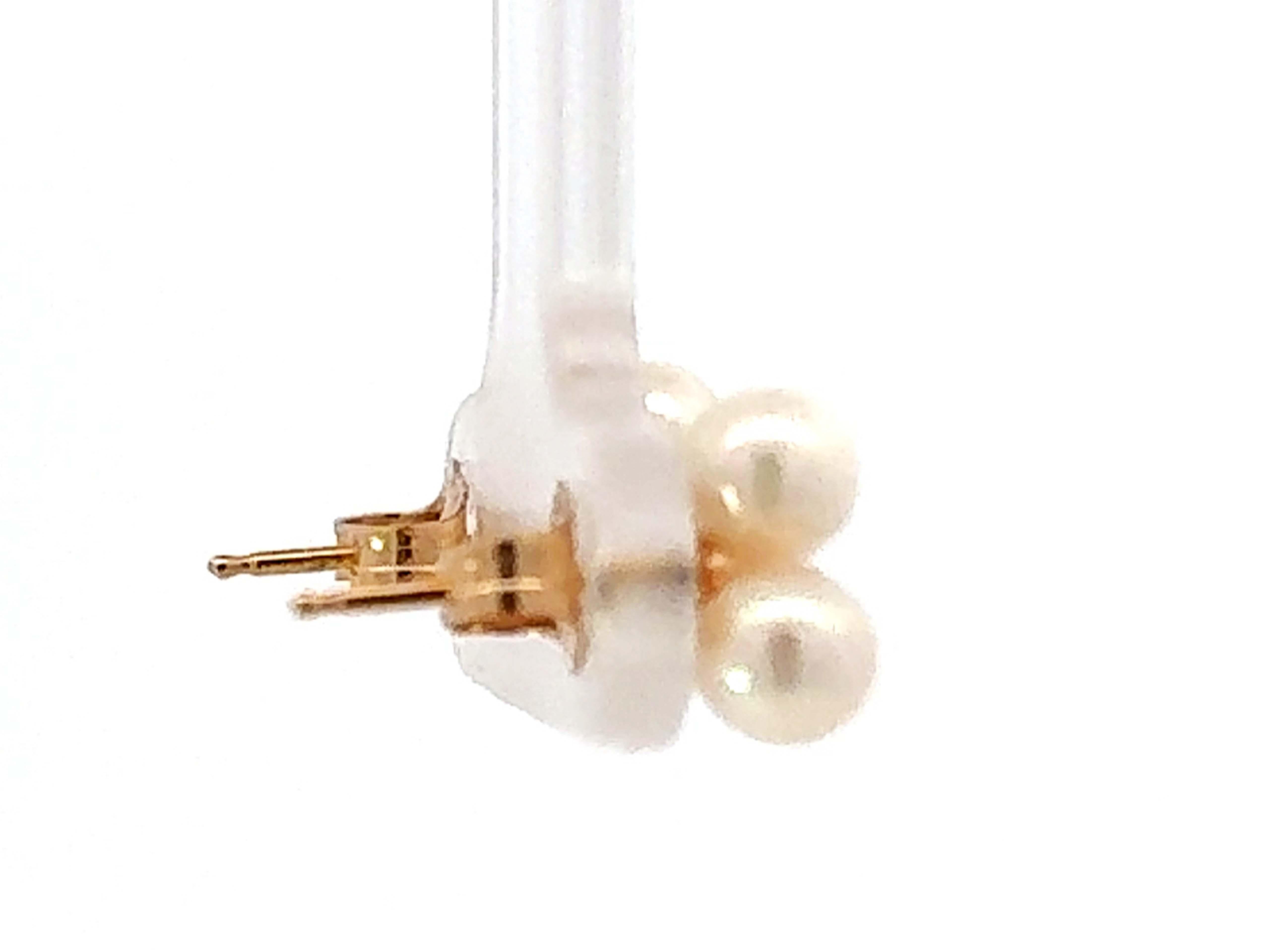 3 Pendientes de perlas cultivadas de oro amarillo de 10 quilates en Excelente estado para la venta en Honolulu, HI