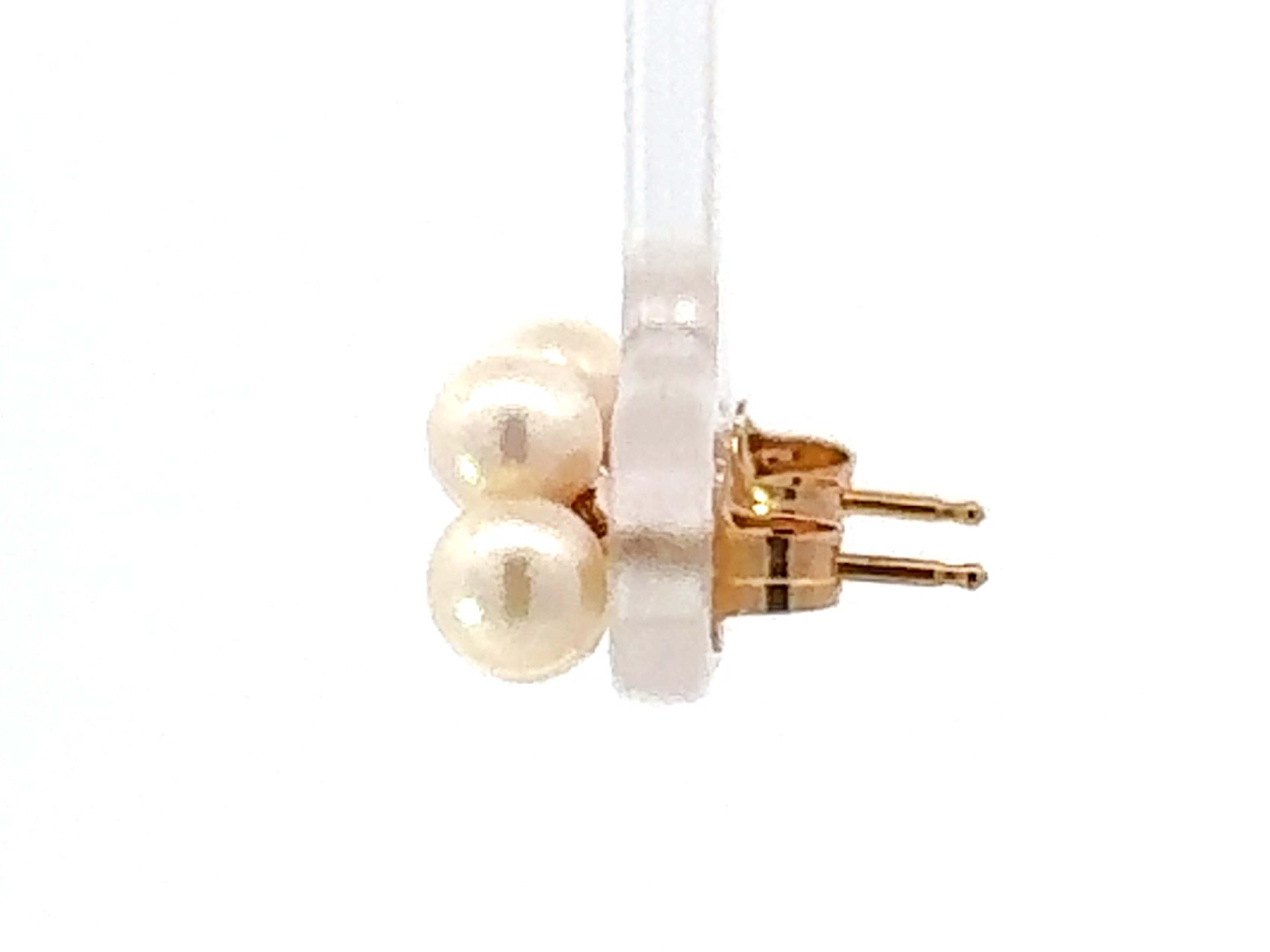 De las mujeres 3 Pendientes de perlas cultivadas de oro amarillo de 10 quilates en venta