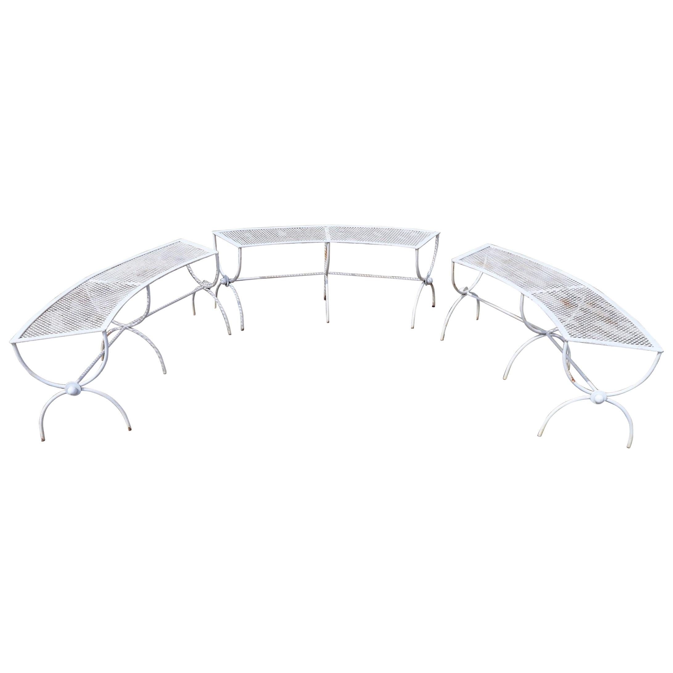 3 Curved Garden Benches by Salterini