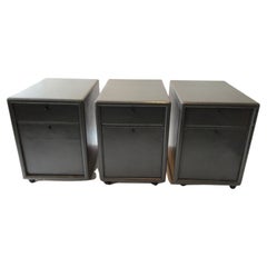 Used 3 Cy Mann Italian Leather File Cabinets