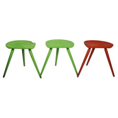 3 Danish Mid Century  Modern Stools attributed to Arne Hovmand Olsen